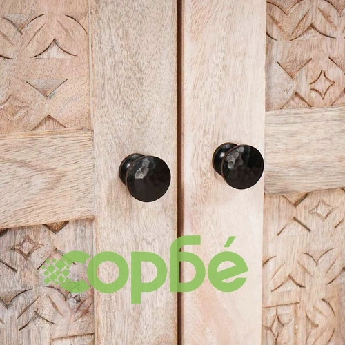 Служебен шкаф от 3 части, бял, 60 x 33 x 75 cm, масивно мангово дърво ➤ топ цена ➤ sorbe.bg