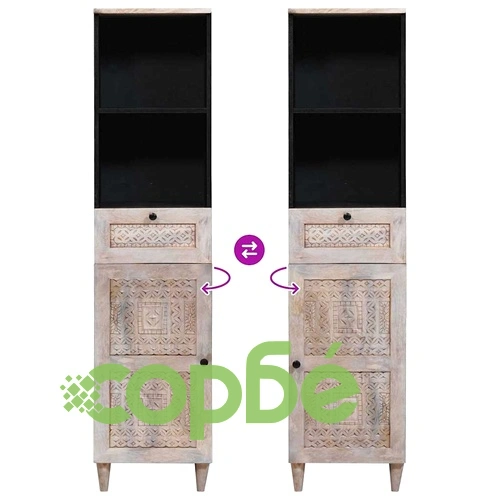 Комплект мебели за баня от масивно мангово дърво, 3 части, бял, 38 x 33 x 160 см ➤ топ цена ➤ sorbe.bg