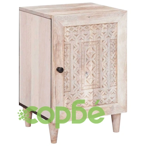 Комплект мебели за баня от масивно мангово дърво с 4 части, бяло, 38 x 33 x 160 см ➤ топ цена ➤ sorbe.bg