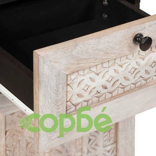 Комплект мебели за баня от масивно мангово дърво, 5 части, бял, 38 x 33 x 160 см ➤ топ цена ➤ sorbe.bg