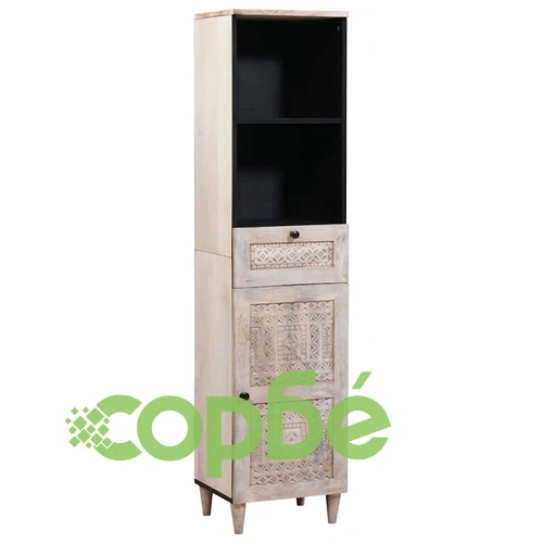 Комплект мебели за баня от масивно мангово дърво, 5 части, бял, 38 x 33 x 160 см ➤ топ цена ➤ sorbe.bg