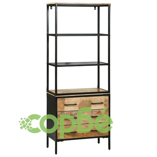 Висок шкаф от манго масив 70x35x180 см с индустриален дизайн ➤ топ цена ➤ sorbe.bg