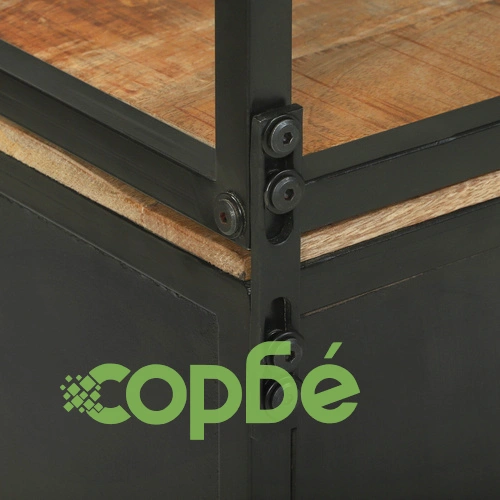 Висок шкаф от манго масив 70x35x180 см с индустриален дизайн ➤ топ цена ➤ sorbe.bg