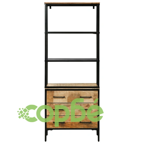 Висок шкаф от манго масив 70x35x180 см с индустриален дизайн ➤ топ цена ➤ sorbe.bg
