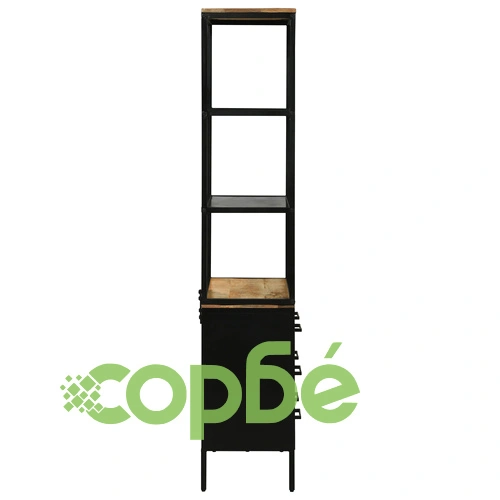 Висок шкаф от манго масив 70x35x180 см с индустриален дизайн ➤ топ цена ➤ sorbe.bg