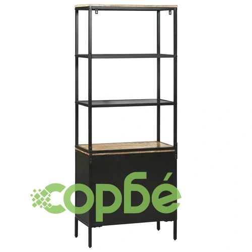 Висок шкаф от манго масив 70x35x180 см с индустриален дизайн ➤ топ цена ➤ sorbe.bg