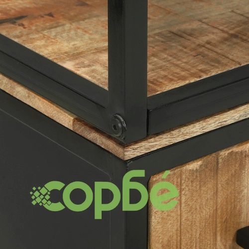 Висок шкаф от манго масив 70x35x180 см с индустриален дизайн ➤ топ цена ➤ sorbe.bg