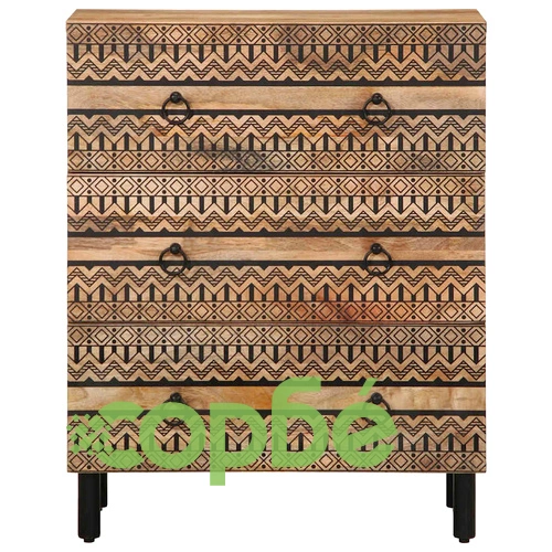 Комплект от 2 бюфета от масивно манго дърво с метална рамка 60x33x75 см ➤ топ цена ➤ sorbe.bg