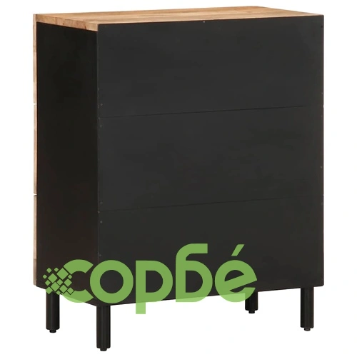 Комплект от 2 бюфета от масивно манго дърво с метална рамка 60x33x75 см ➤ топ цена ➤ sorbe.bg