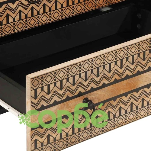 Комплект от 2 бюфета от масивно манго дърво с метална рамка 60x33x75 см ➤ топ цена ➤ sorbe.bg