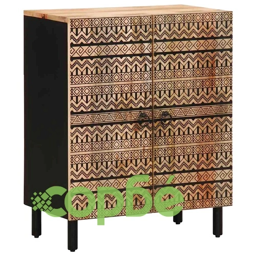 Комплект от 3 бюфета от масивно манго дърво с метална рамка ➤ топ цена ➤ sorbe.bg