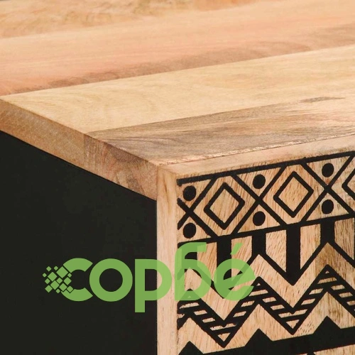 Комплект от 3 бюфета от масивно манго дърво с метална рамка ➤ топ цена ➤ sorbe.bg