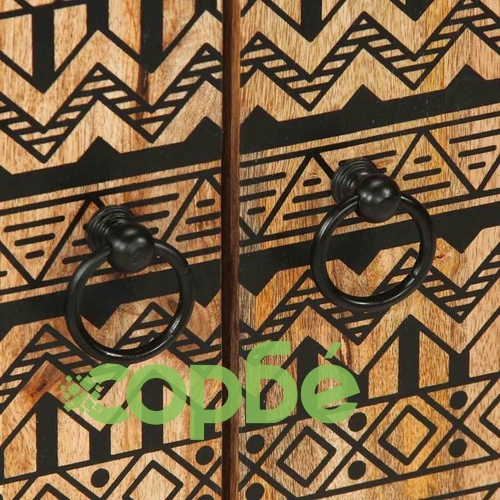 Комплект от 3 бюфета от масивно манго дърво с метална рамка ➤ топ цена ➤ sorbe.bg