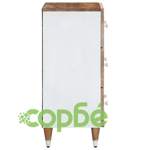 Комплект от 2 Шкафа от Масивно Манго Дърво, 60x33,5x75 см, с 3 Чекмеджета ➤ топ цена ➤ sorbe.bg