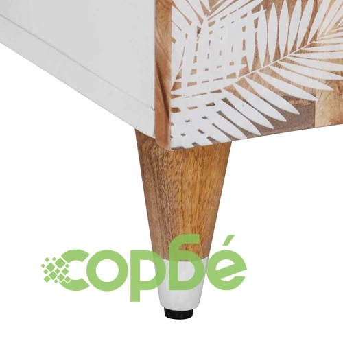 Луксозен комплект мебели за баня от масивна мангова дървесина, 2 части - шкаф с мивка и огледало ➤ топ цена ➤ sorbe.bg