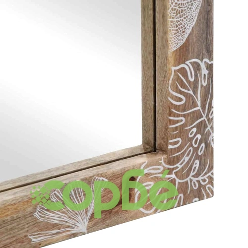 Луксозен комплект мебели за баня от масивна мангова дървесина, 2 части - шкаф с мивка и огледало ➤ топ цена ➤ sorbe.bg