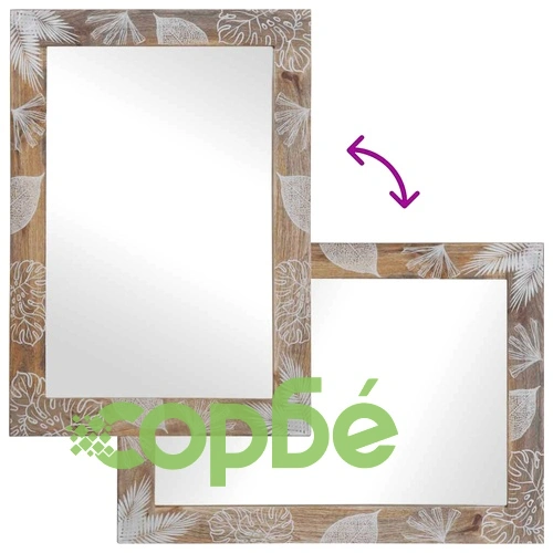 Луксозен комплект мебели за баня от масивна мангова дървесина, 2 части - шкаф с мивка и огледало ➤ топ цена ➤ sorbe.bg