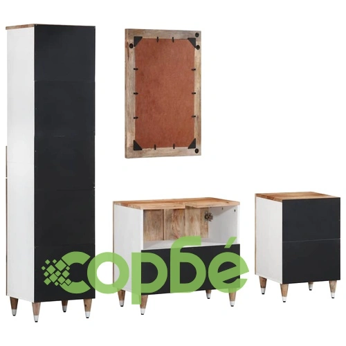 Луксозен комплект мебели за баня от 4 части, изработен от масивна мангова дървесина ➤ топ цена ➤ sorbe.bg