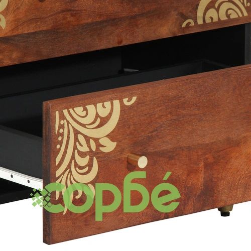 Странични шкафове 2 бр Кафяви 60x33.5x75 см от Масивно Мангово Дърво ➤ топ цена ➤ sorbe.bg