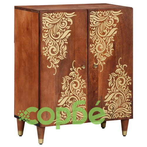 3-Часов комплект мебели за баня от масивно мангово дърво с шкаф 60x33x75 см ➤ топ цена ➤ sorbe.bg