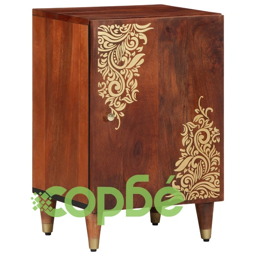 4 части комплект мебели за баня от масивно мангово дърво - Шкаф за мивка 62x33x58 см, Огледало 50x70x3 см, Страничен шкаф 38x33x160 см, Шкаф за баня 38x33x58 см ➤ топ цена ➤ sorbe.bg