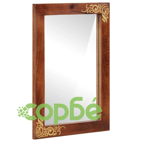 Комплект мебели за баня от 5 части от масивно мангово дърво - шкаф 62x33x58 см, огледало 50x70x3 см, странично шкафче 38x33x160 см, шкаф 38x33x58 см и стенен шкаф 38x33x48 см ➤ топ цена ➤ sorbe.bg