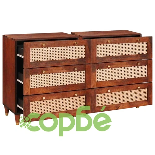 Комплект странични шкафове 2 бр. от масивно мангово дърво 60x33.5x75 см кафяво ➤ топ цена ➤ sorbe.bg