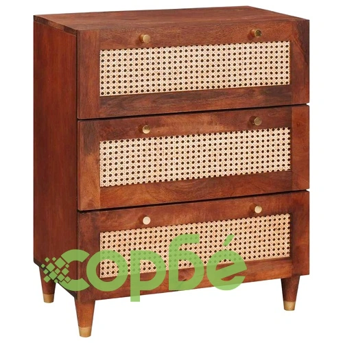 Комплект странични шкафове 2 бр. от масивно мангово дърво 60x33.5x75 см кафяво ➤ топ цена ➤ sorbe.bg