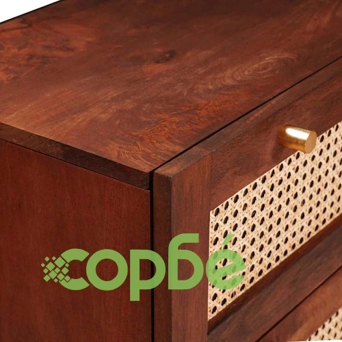 Комплект странични шкафове 2 бр. от масивно мангово дърво 60x33.5x75 см кафяво ➤ топ цена ➤ sorbe.bg