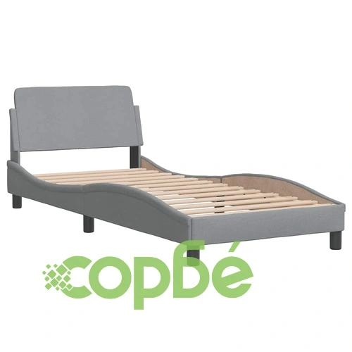 Рамка за легло от плат с LED осветление, светлосива, 90x190 см ➤ топ цена ➤ sorbe.bg