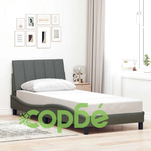 Рамка за легло от плат с LED осветление, тъмносива, 90x200 см, без матрак ➤ топ цена ➤ sorbe.bg