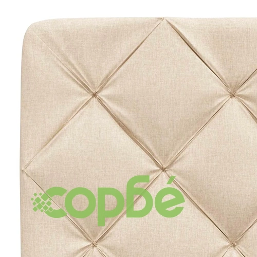 Елегантна рамка за единично легло с тапицирана табла, 90x190 см, кремав плат, метална конструкция ➤ топ цена ➤ sorbe.bg