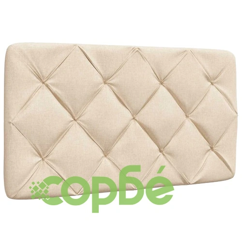 Елегантна рамка за единично легло с тапицирана табла, 90x190 см, кремав плат, метална конструкция ➤ топ цена ➤ sorbe.bg