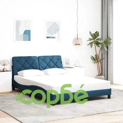Стилна Рамка за Легло от Плат в Синьо 120x200 см без Матрак ➤ топ цена ➤ sorbe.bg