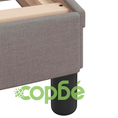 Елегантна рамка за легло с LED осветление, таупе, 90x200 см, полиестерен плат, метална конструкция ➤ топ цена ➤ sorbe.bg