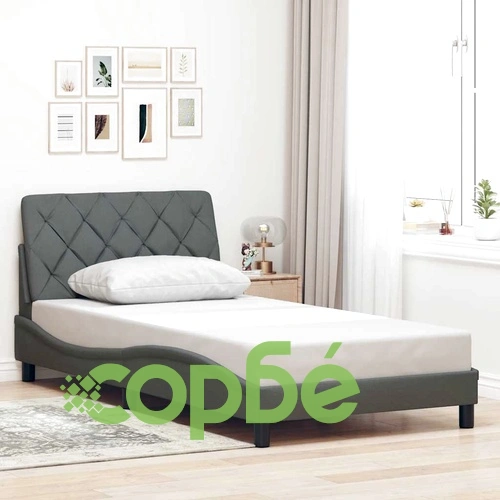 Рамка за легло с LED осветление без матрак 100x200 см тъмносив плат ➤ топ цена ➤ sorbe.bg