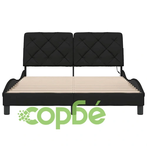 Луксозна рамка за легло от плат с LED осветление, черна, 120x200 см ➤ топ цена ➤ sorbe.bg