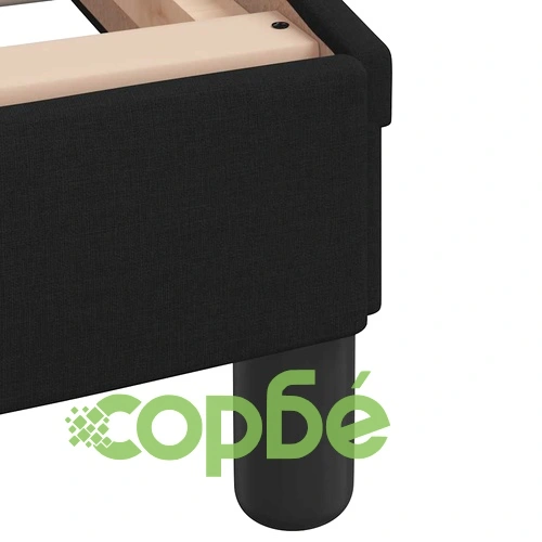 Луксозна рамка за легло с LED осветление, черна, 200x200 см, текстилна тапицерия ➤ топ цена ➤ sorbe.bg