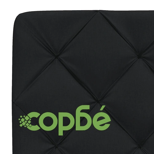 Луксозна рамка за легло с LED осветление, черна, 200x200 см, текстилна тапицерия ➤ топ цена ➤ sorbe.bg