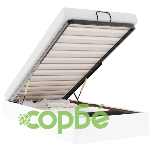 Рамка за легло с ракла от изкуствена кожа, 100x200 см, бяла ➤ топ цена ➤ sorbe.bg