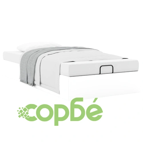 Рамка за легло с ракла от изкуствена кожа, 100x200 см, бяла ➤ топ цена ➤ sorbe.bg