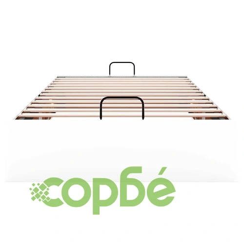 Рамка за легло с ракла от изкуствена кожа, 100x200 см, бяла ➤ топ цена ➤ sorbe.bg