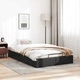 Рамка за легло с ракла 120x190 см, черна, изкуствена кожа