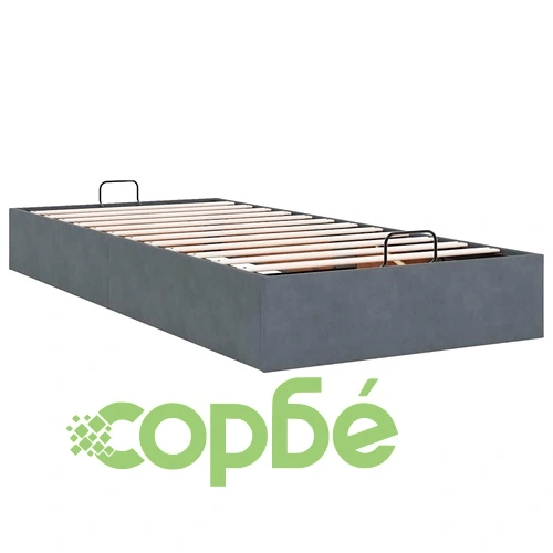 Рамка за легло с място за съхранение тъмносива 90x190 см кадифе ➤ топ цена ➤ sorbe.bg