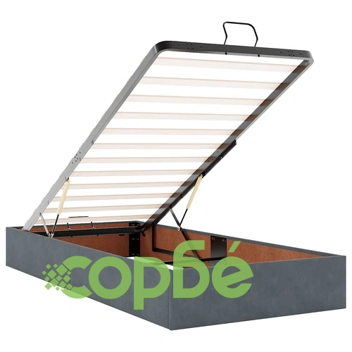 Рамка за легло с място за съхранение тъмносива 90x190 см кадифе ➤ топ цена ➤ sorbe.bg