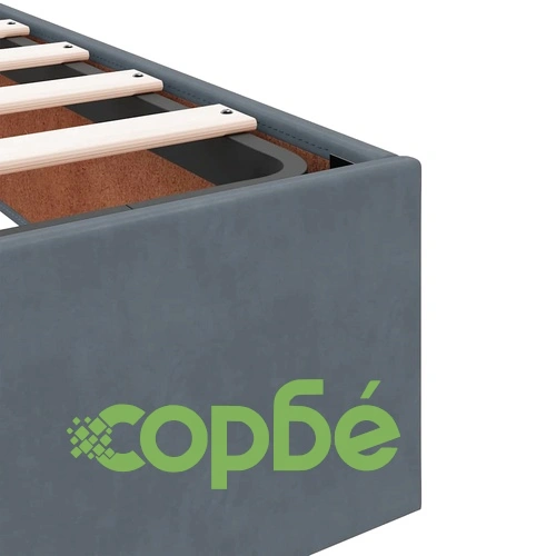 Рамка за легло с място за съхранение тъмносива 90x190 см кадифе ➤ топ цена ➤ sorbe.bg