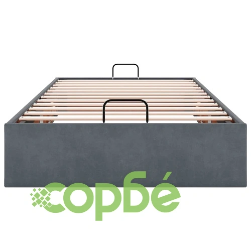 Рамка за легло с място за съхранение тъмносива 90x190 см кадифе ➤ топ цена ➤ sorbe.bg