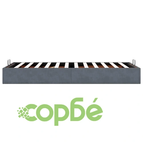 Рамка за легло с място за съхранение тъмносива 90x190 см кадифе ➤ топ цена ➤ sorbe.bg