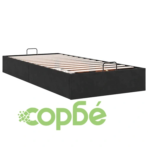 Рамка за легло с османски механизъм без матрак, черна, 90x190 см, кадифе ➤ топ цена ➤ sorbe.bg