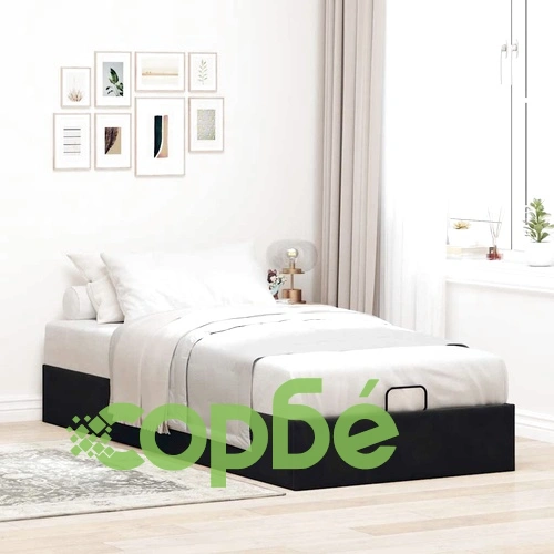 Рамка за легло с османски механизъм без матрак, черна, 90x190 см, кадифе ➤ топ цена ➤ sorbe.bg